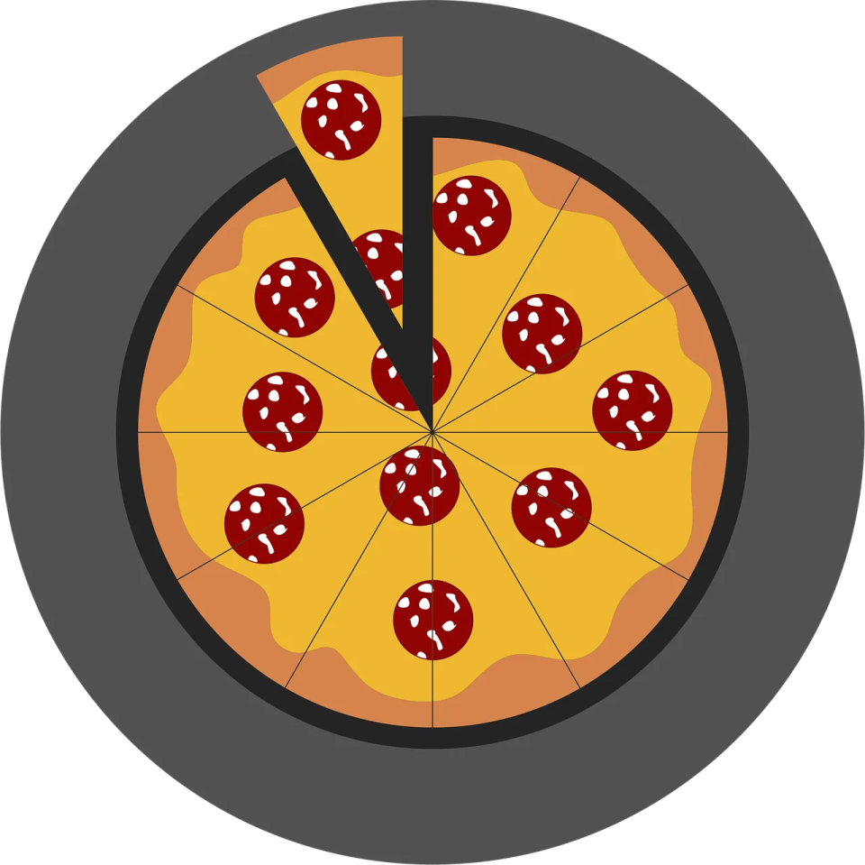 a pizza pie on a white background