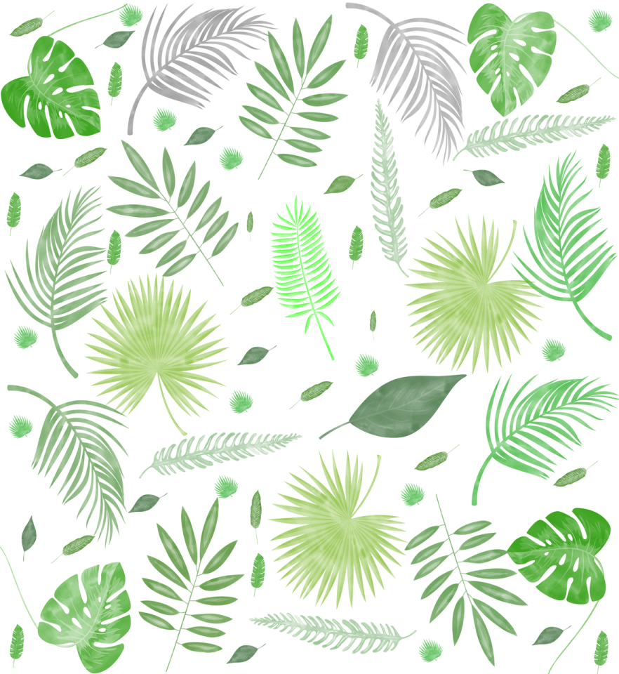 watercolor tropical leaves seamless pattern