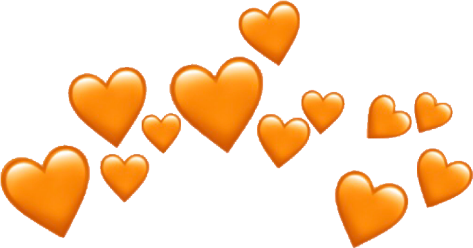 a bunch of orange hearts