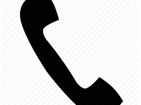 a black and white phone icon