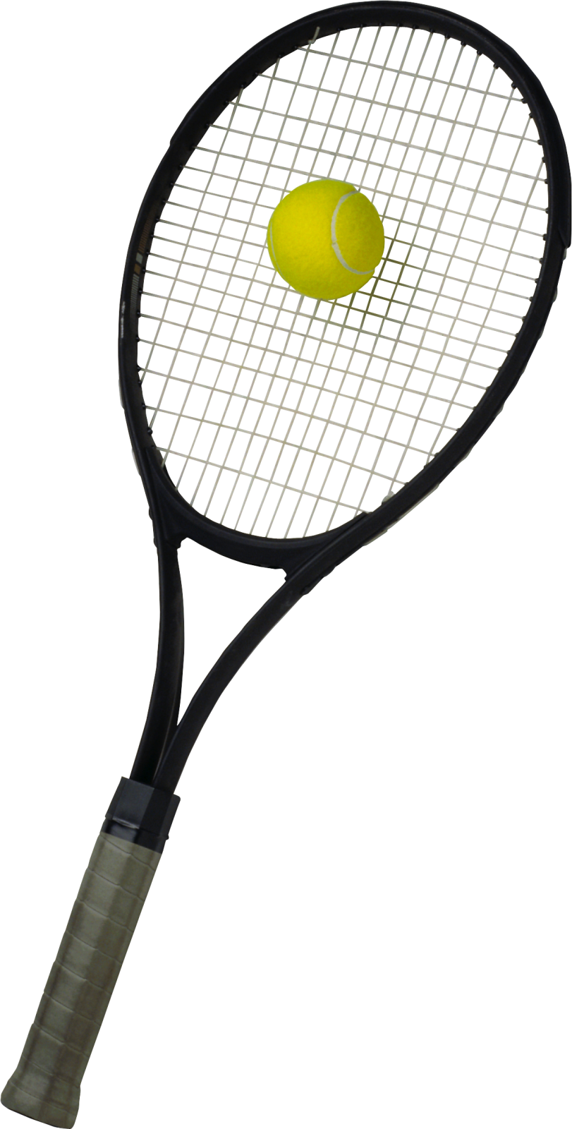 a tennis racket with a ball on it