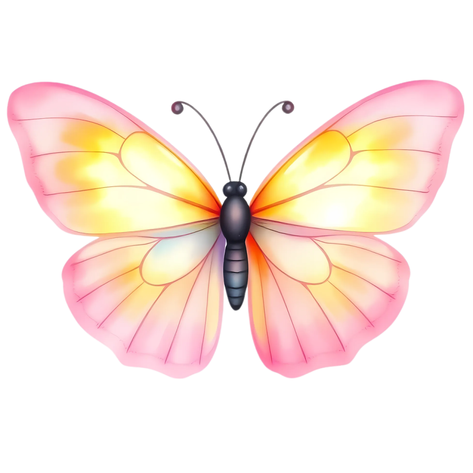 a pink butterfly on a white background