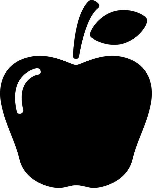 an apple silhouette on a white background