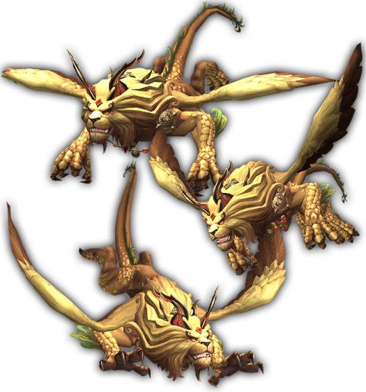 a set of four different types of dragons