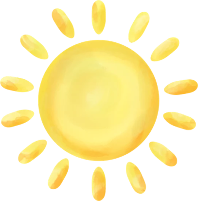 a yellow sun on a white background