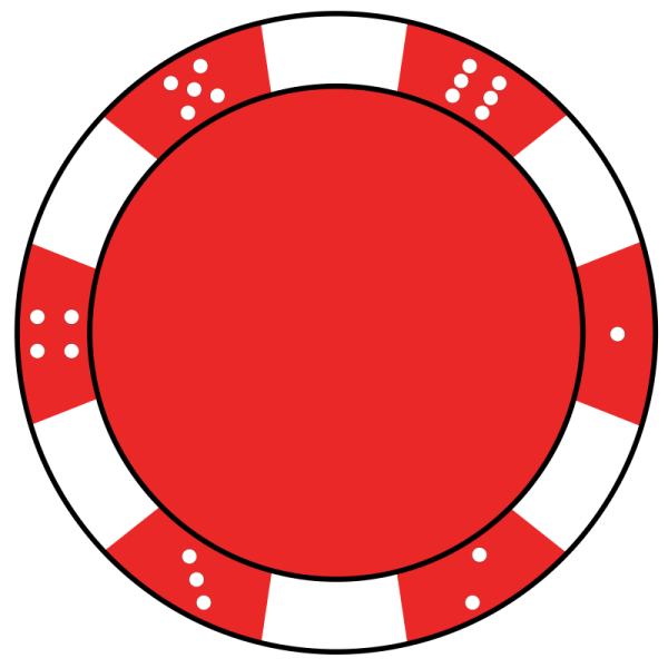 a red poker chip