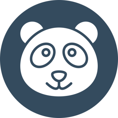 a panda face in a circle