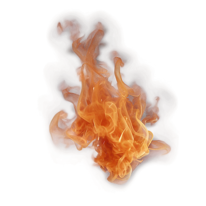 fire on a white background
