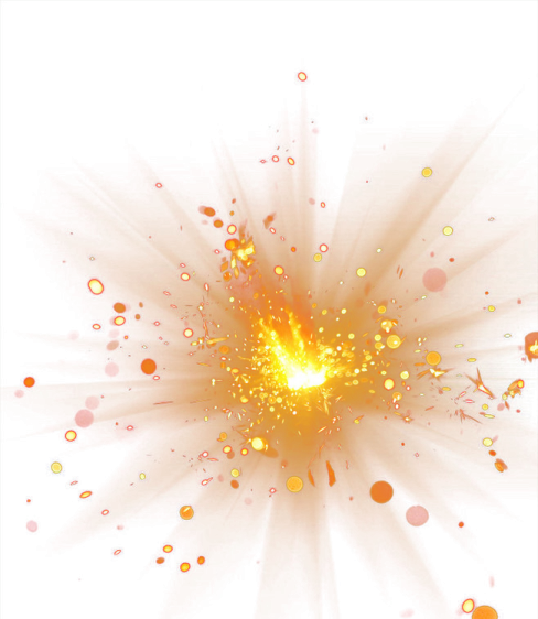 a white background with orange and yellow circles