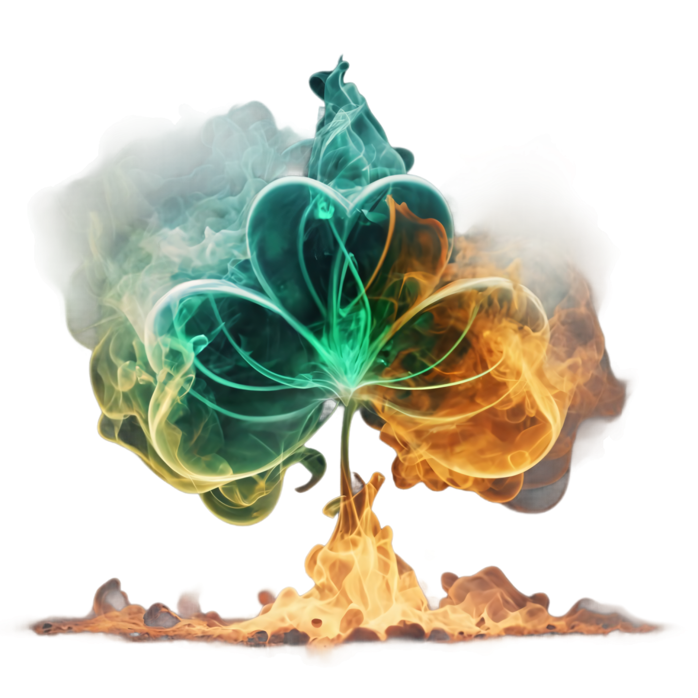 the four leaf clover is on fire