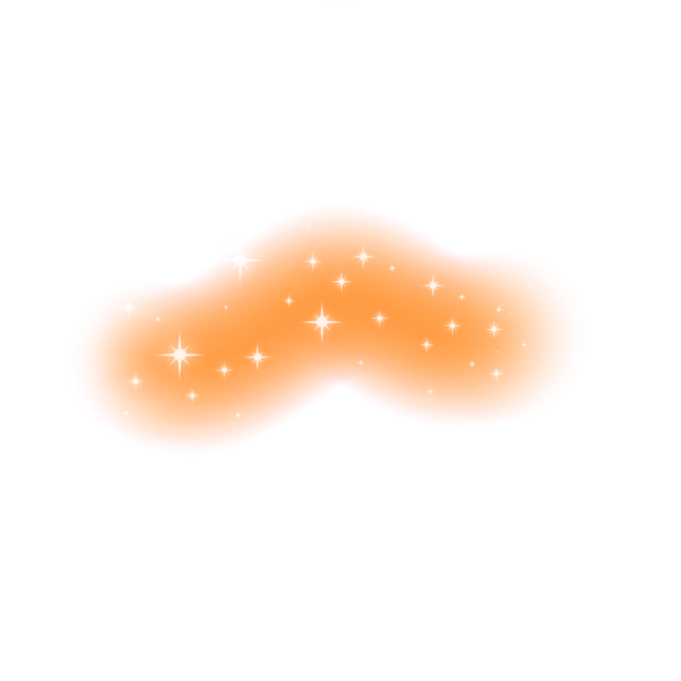 an orange cloud with stars on it