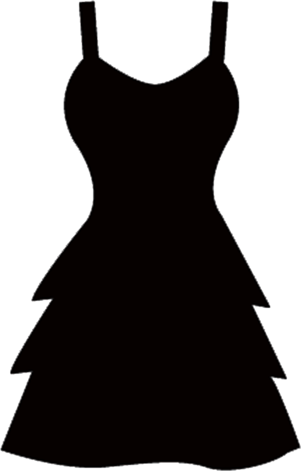a black dress on a white background