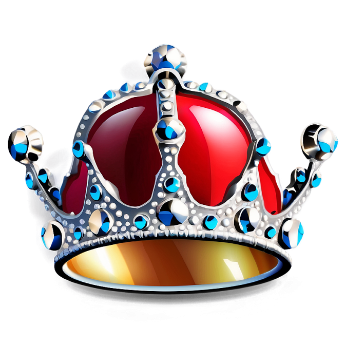 a crown with blue and red jewels