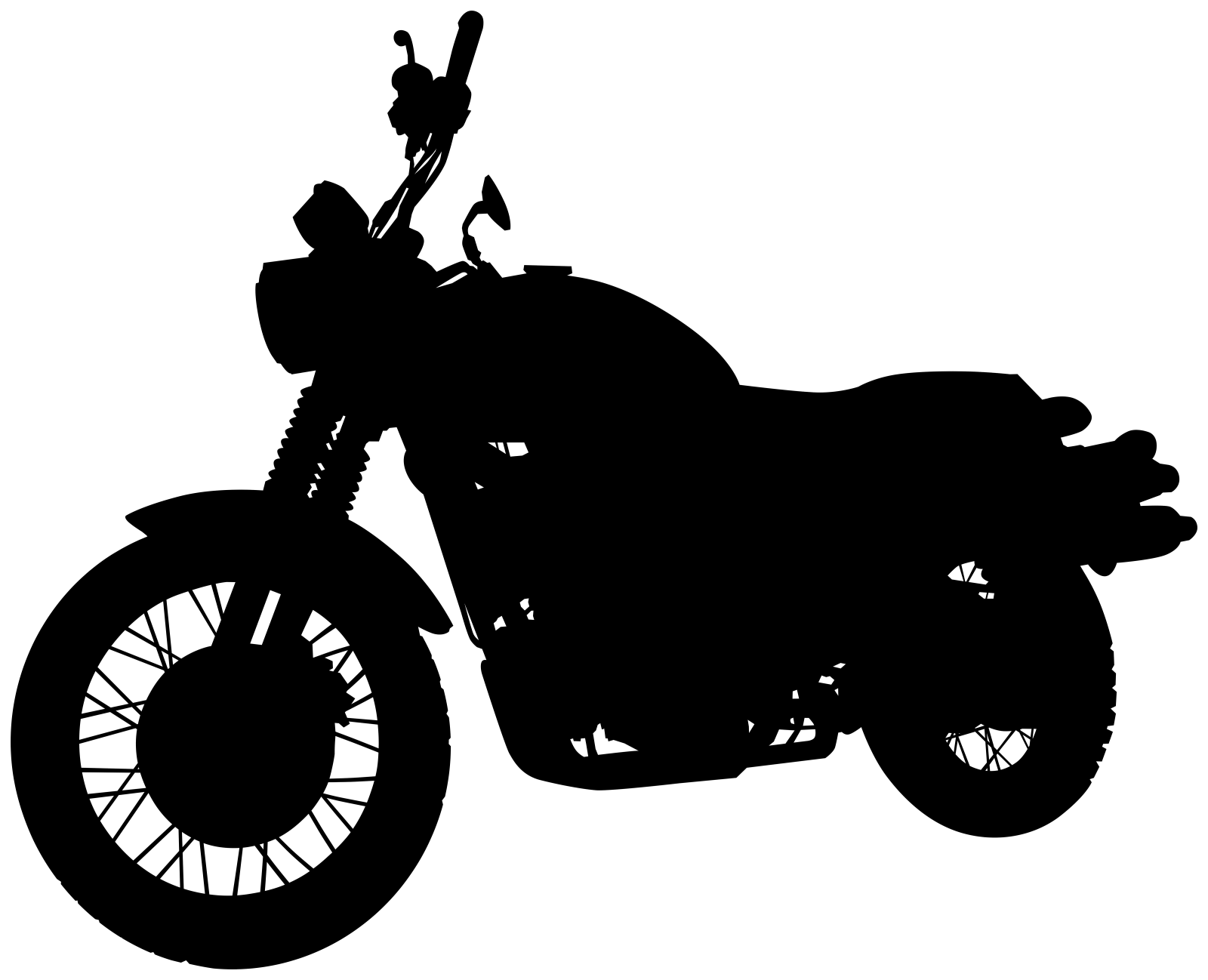 a motorcycle silhouetted on a white background