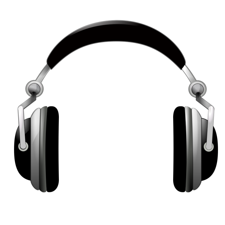 a pair of headphones on a white background