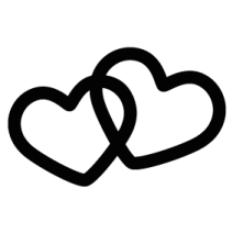 two hearts in black and white