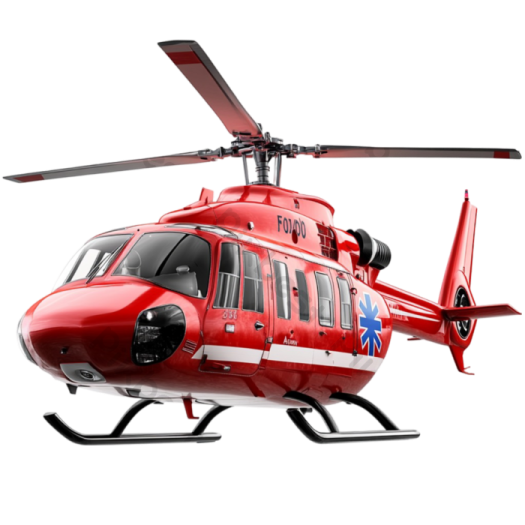 a red helicopter on a white background