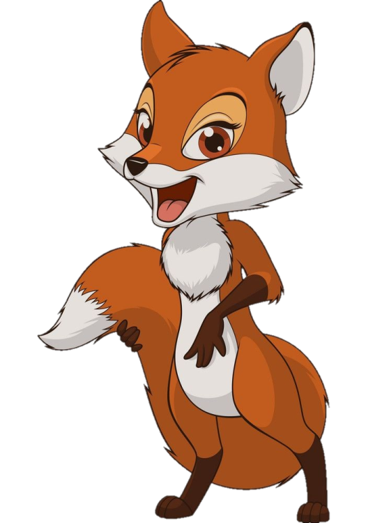 a cartoon fox with an open mouth