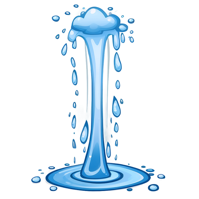 a blue water drop on a white background