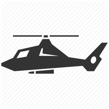 a black and white icon of a helicopter
