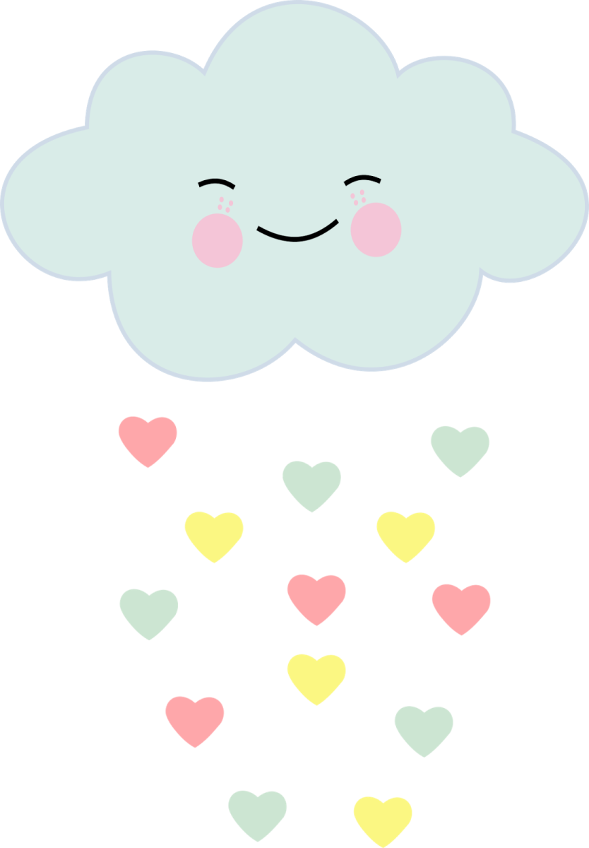 a cloud with hearts on it