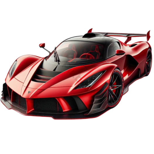 a red sports car on a white background