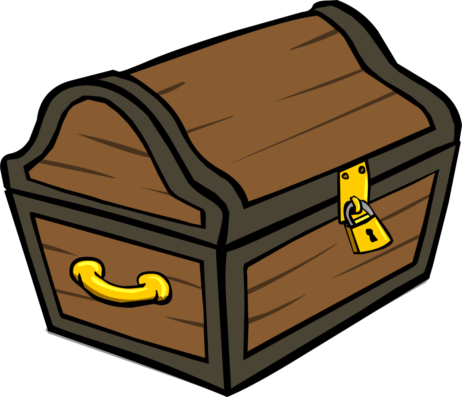 a wooden chest with a key in it