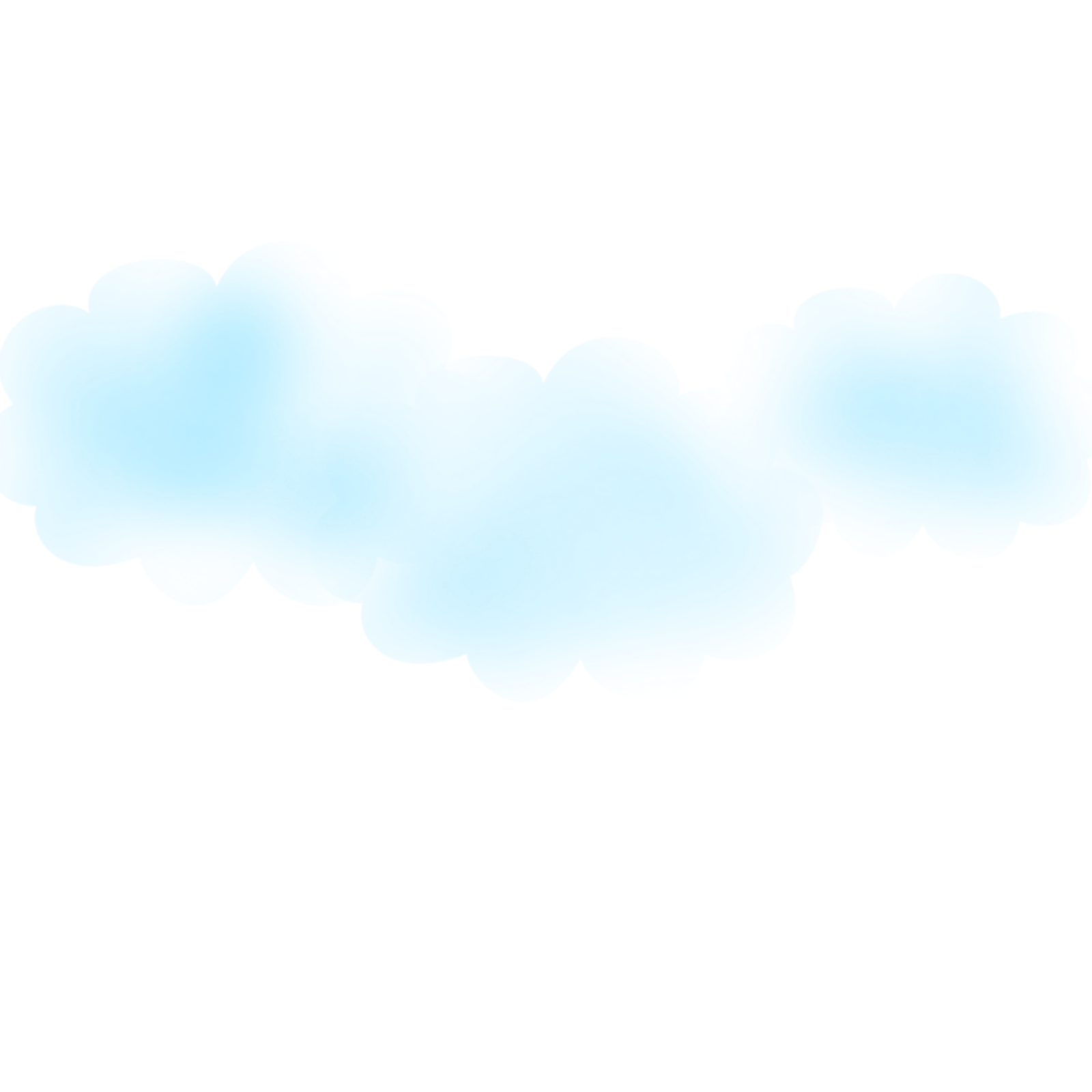 a blue cloud on a white background