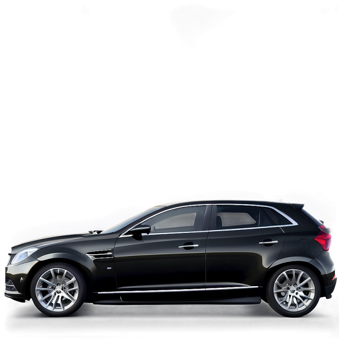 a black car on a white background