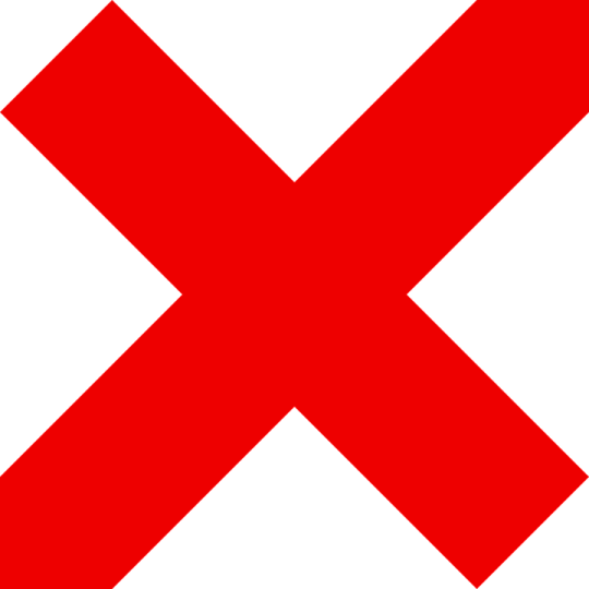 a red and white x symbol