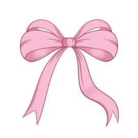 a pink ribbon on a white background