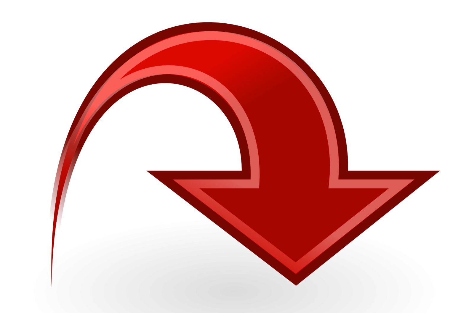 a red arrow icon on a white background