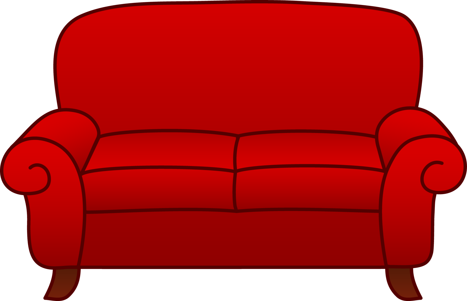 a red couch clipart
