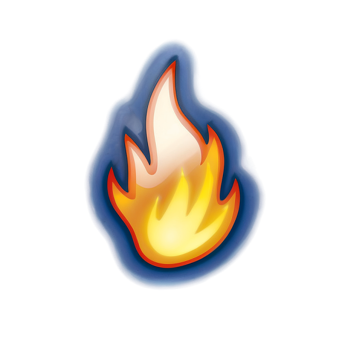 a fire on a white background