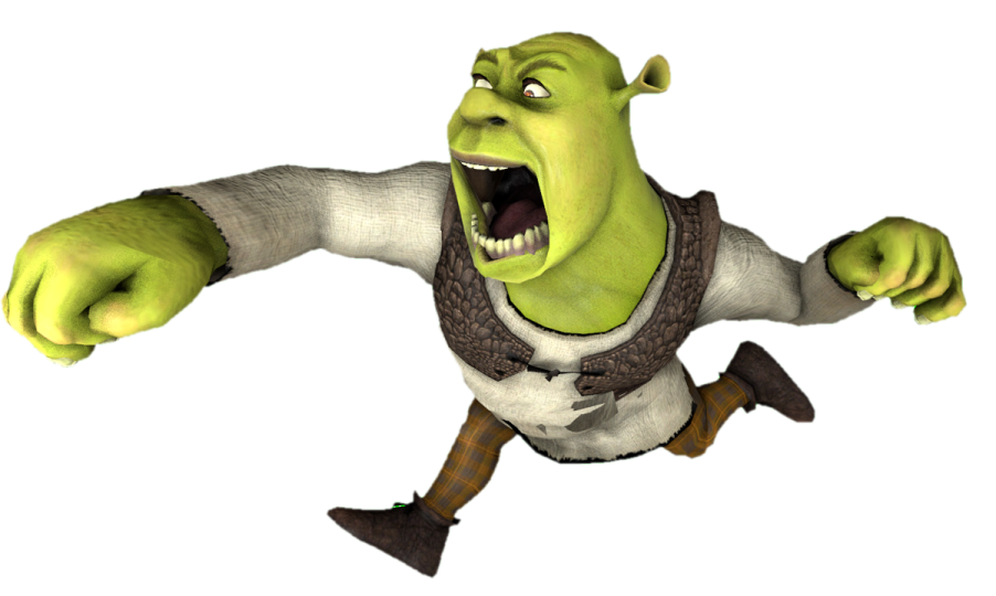 a cartoon character is running in the air