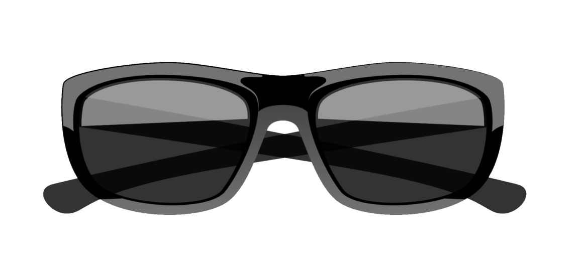 a pair of sunglasses with black lenses