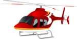 a red helicopter on a white background