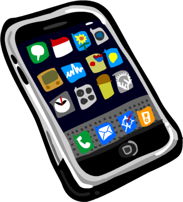 a cell phone with icons on the screen