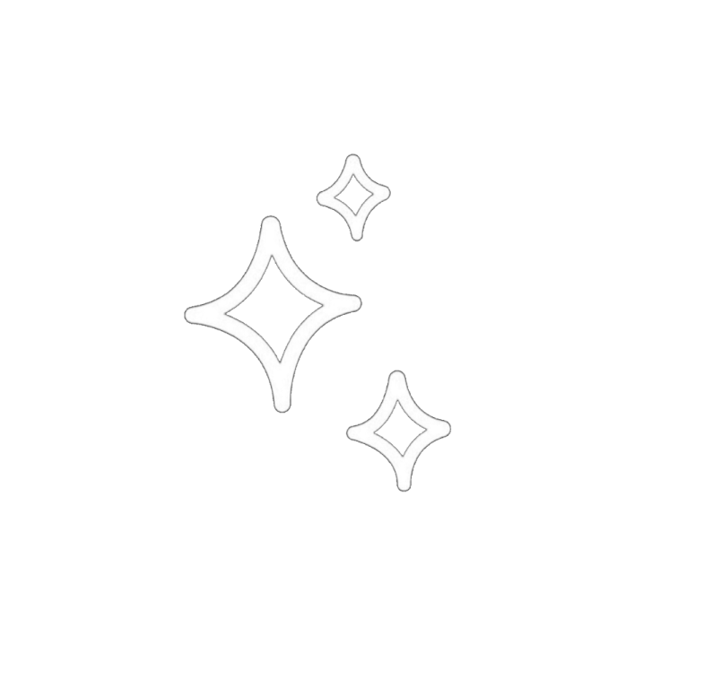 a line drawing of two stars on a white background