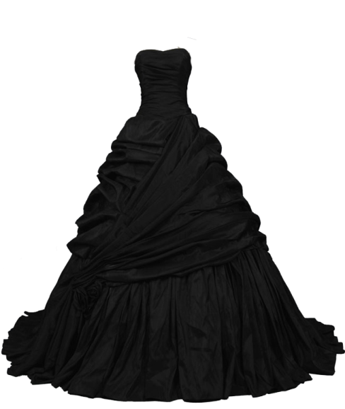a black wedding dress on a white background