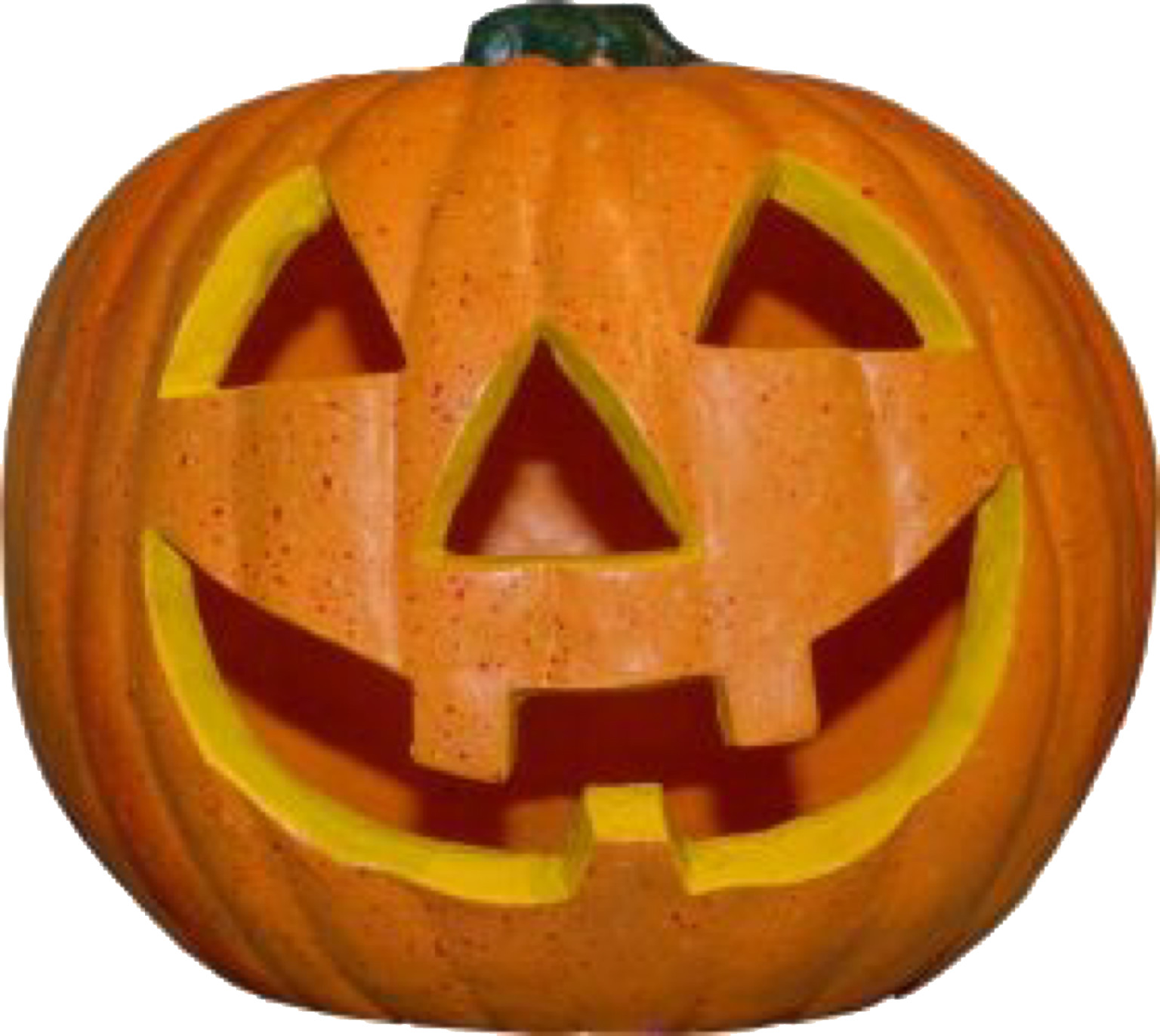 an orange pumpkin with a carved face