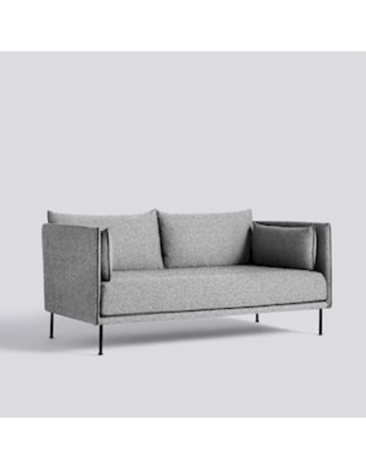 an image of a grey sofa with black legs
