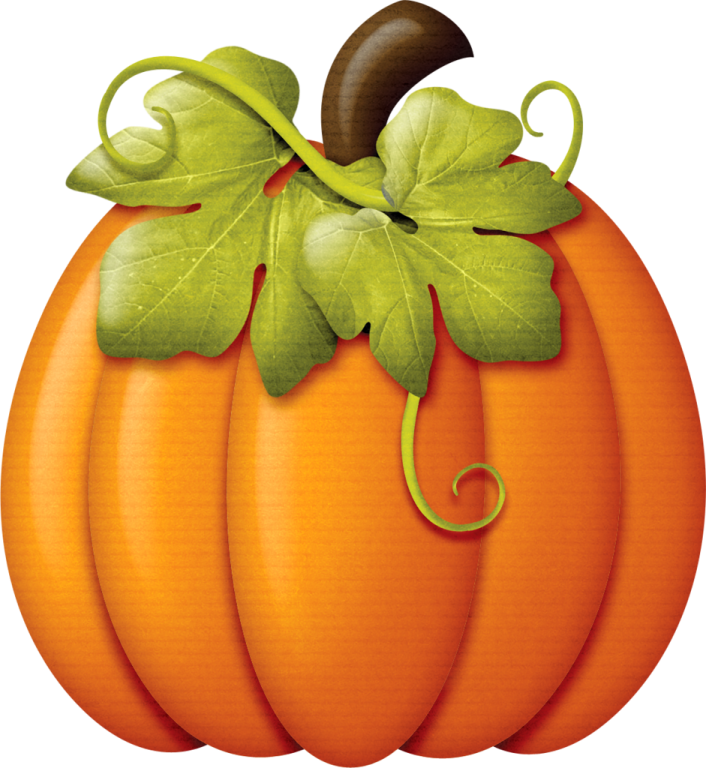 a pumpkin with leaves on it