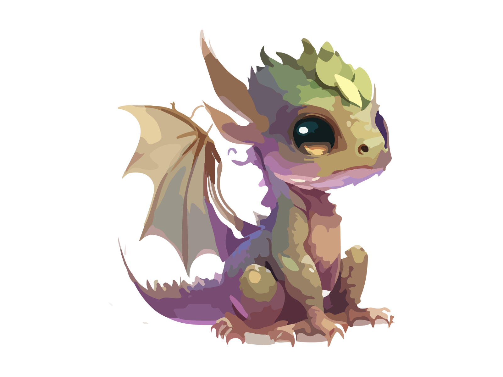 a cute little dragon sitting on the ground