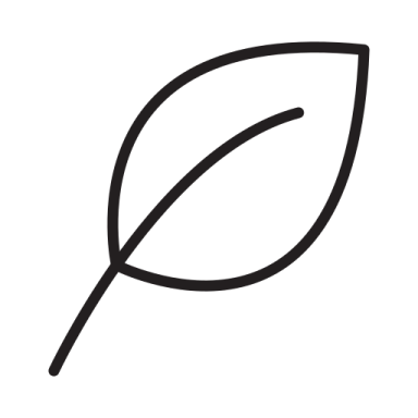 a black and white leaf icon