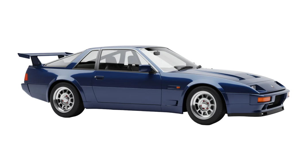 a blue car on a white background