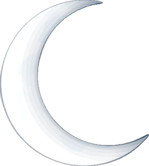 a crescent with a white background