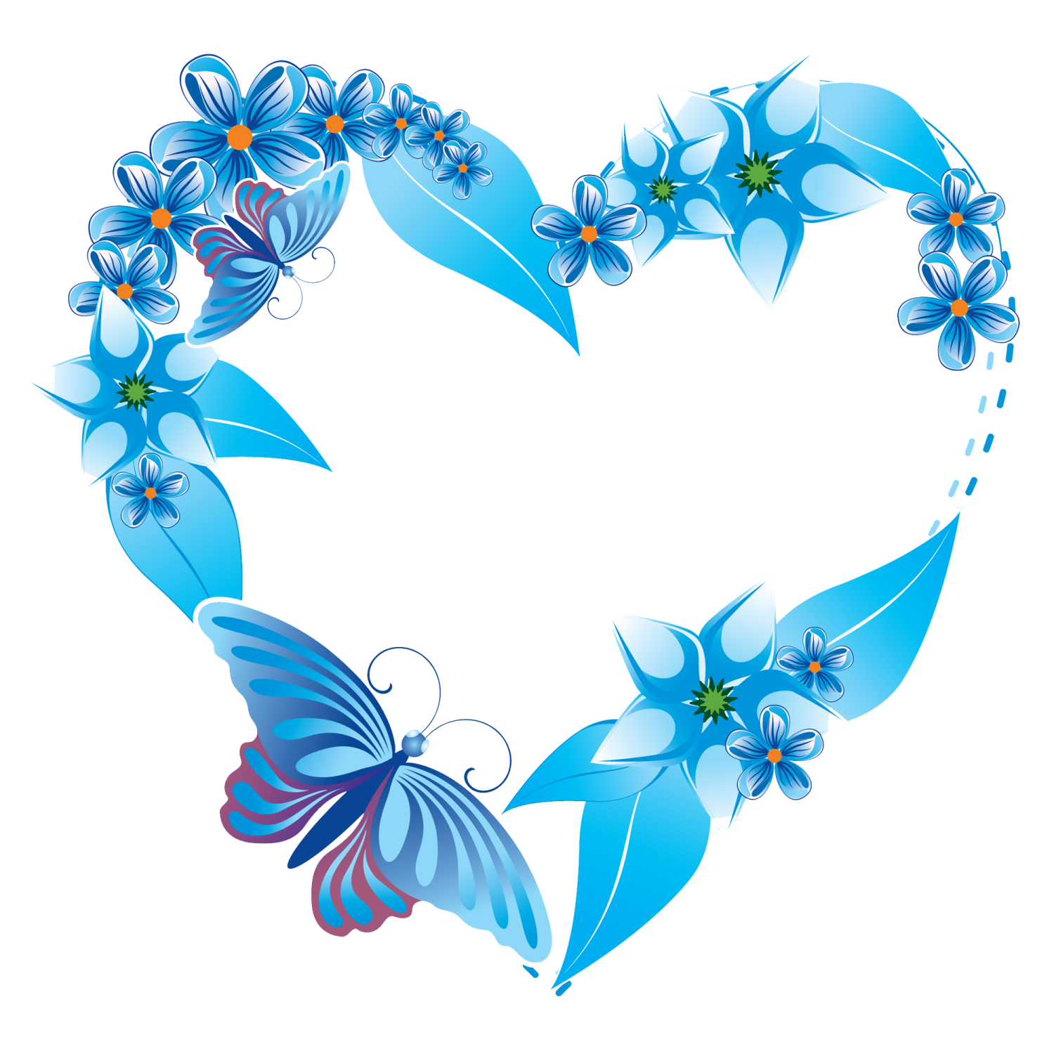 blue flowers in the shape of a heart
