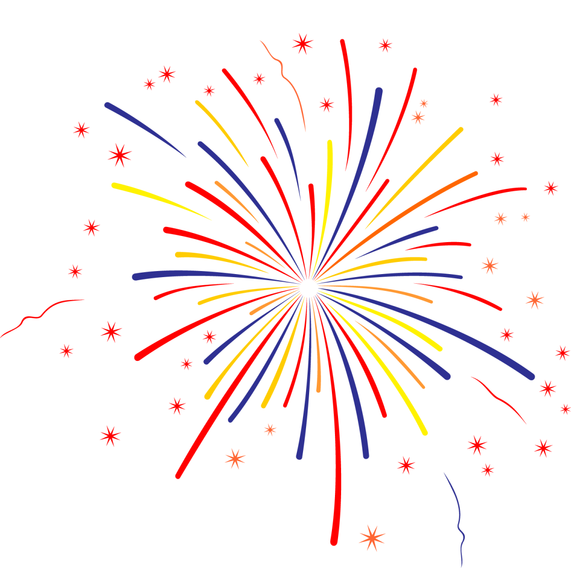 a colorful firework on a white background