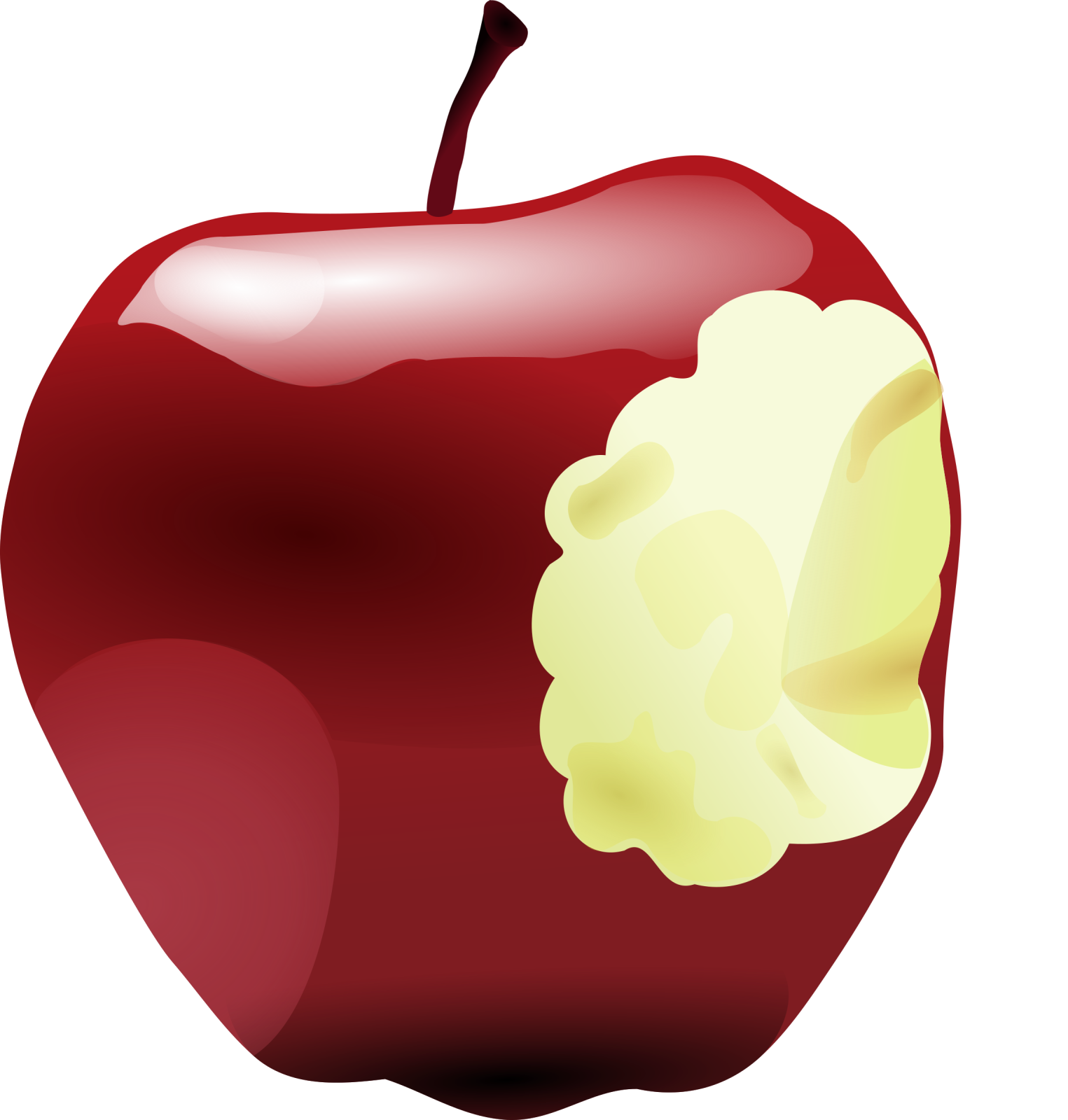 an apple with a bite in the middle